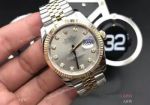 Fake Datejust Rolex Couple Watches Two Tone Grey Diamond Dial 36mm